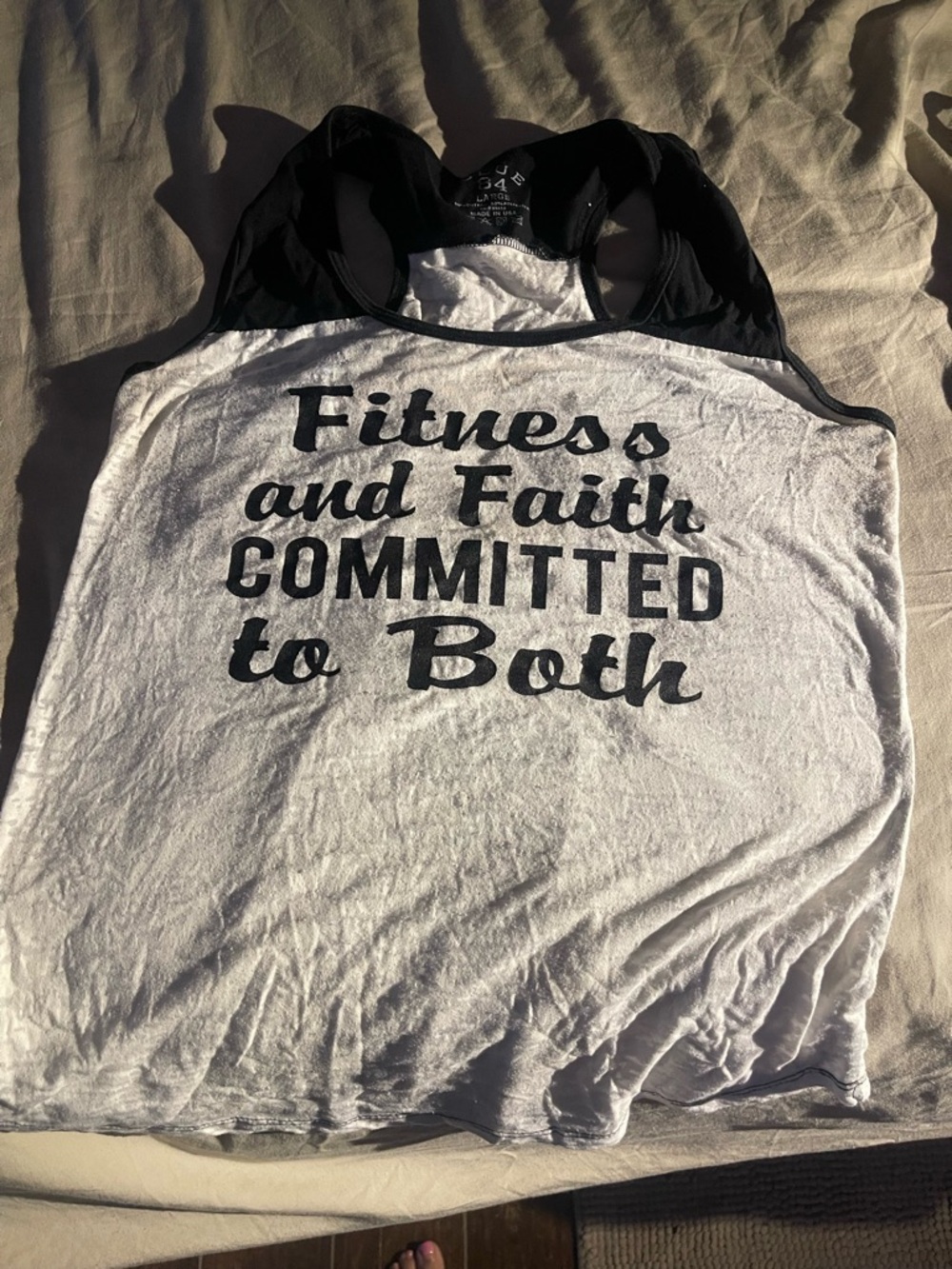 Committed to Both White & Black Racerback Tank Top